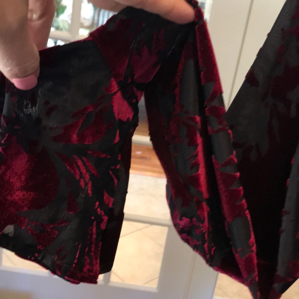 Ivanka Trump RED Faux Velvet, Sheer Dress - Picture 8 of 8